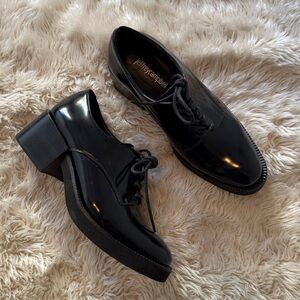Jeffrey Campbell “Patrice” Black Patent Leather Loafers